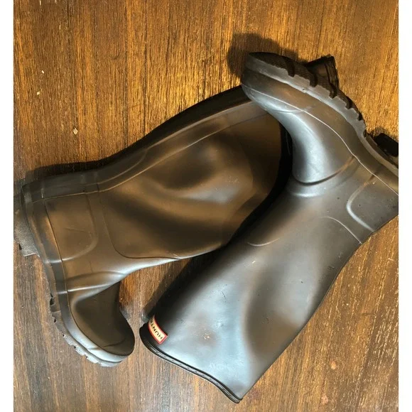 Hunter Original Tall Rain Boots Womens 7 Black Matte Waterproof WFT1000RMA - Picture 3 of 6